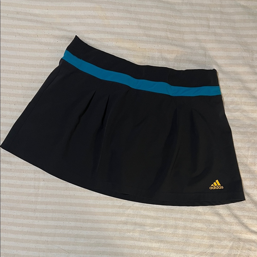 Adidas Black Skort with Blue Stripe